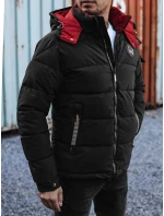 Pánska prešívaná zimná bunda s kapucňou čierna FashionStreet TX4930 Pánska prešívaná zimná bunda s kapucňou čierna FashionStreet TX4930