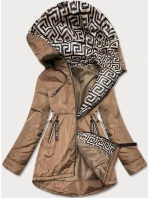 Béžovo-ťavia dámska bunda pre prechodné obdobie (B8037-12046)
