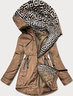 Béžovo-ťavia dámska bunda pre prechodné obdobie (B8037-12046)