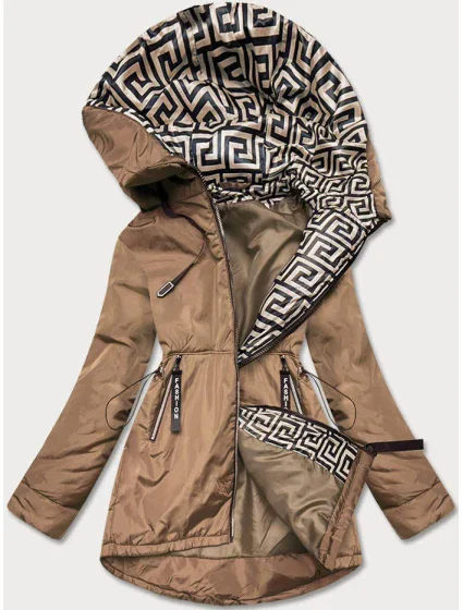 Béžovo-ťavia dámska bunda pre prechodné obdobie (B8037-12046)