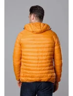 Žlutá pánská prošívaná bunda s kapucí model 18345069 - J.STYLE