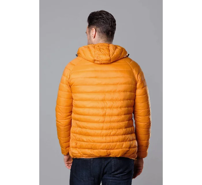 Žlutá pánská prošívaná bunda s kapucí model 18345069 - J.STYLE