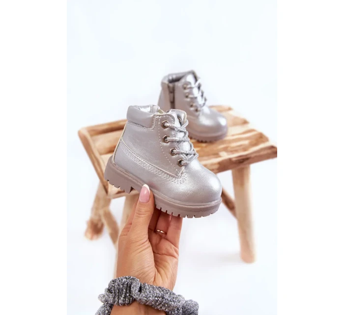 Dětské Boty Se Zipem stříbrné Dexter