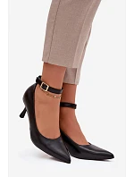 Dámske lodičky s opaskom 2752 black - Sweet Shoes