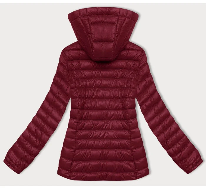 Dámska bordová prešívaná bunda s kapucňou J Style (16M9102-06)