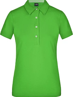 Daiber JN 969 Dámske piqué polo „Plain“ 02.0969 limetkovozelená/limetkovozelená/biela