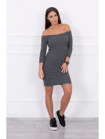 Pruhované vypasované šaty graphite melange Pruhované vypasované šaty graphite melange