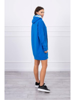 Oversize džínsové šaty s kapucňou