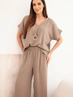 Súprava s náhrdelníkom blúzka + nohavice fango