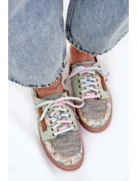 Skórzane Półbuty Damskie Maciejka 06791-09 Jasnozielone