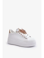 Dámske tenisky na platforme s motýľom bielo-zlaté Naritevia Dámske tenisky na platforme s motýľom bielo-zlaté Naritevia