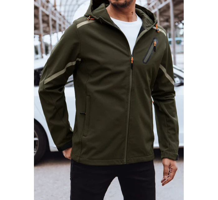 Pánska softshellová bunda s kapucňou zelená FashionStreet TX4480