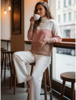 Dámsky sveter STRIPELO pink FashionStreet MY2417