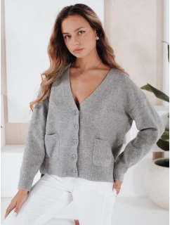 Dámský kardigan šedý model 21990987 - Dstreet
