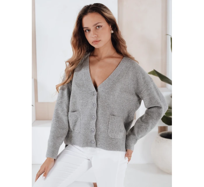 Dámský kardigan šedý model 21990987 - Dstreet Dámský kardigan šedý model 21990987 - Dstreet