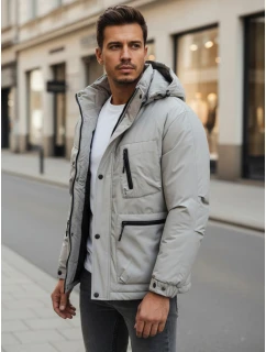 Pánská zimní bunda s kapucí šedá Dstreet model 21994698 - FashionStreet