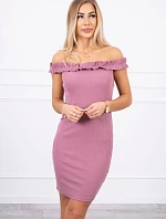 Španielske šaty s volánikmi tmavo ružové