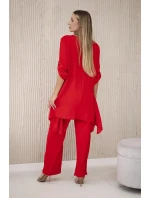 Súprava blúzka + nohavice s príveskom červená