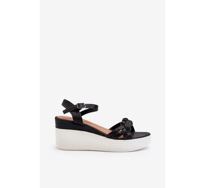 Sandały Na Koturnie Czarne Esinna Sandały Na Koturnie Czarne Esinna
