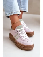 Zazoo N1068S4 Damskie Zamszowe Sneakersy Na Platformie Fioletowe