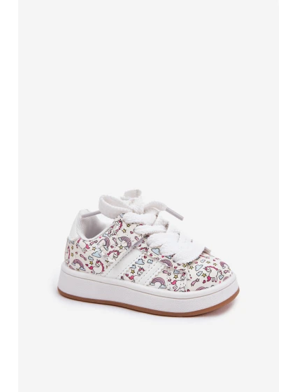 Buty Sportowe Dziewczęce Z Motywem Jednorożca Białe Ilana