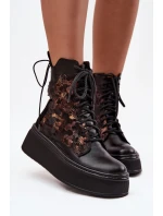 Skórzane Botki Na Platformie Maciejka 07086-01 Czarne