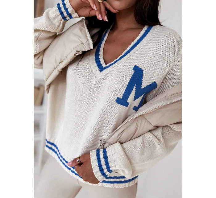 Dámsky oversize sveter MIRAGE cream FashionStreet MY2222