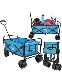 DELUXE SKLADACÍ TURISTICKÝ A PLÁŽOVÝ SKRÝŠ 66x48x90 cm S RUKOVETOU MODRÝ