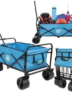 DELUXE SKLADACÍ TURISTICKÝ A PLÁŽOVÝ SKRÝŠ 66x48x90 cm S RUKOVETOU MODRÝ