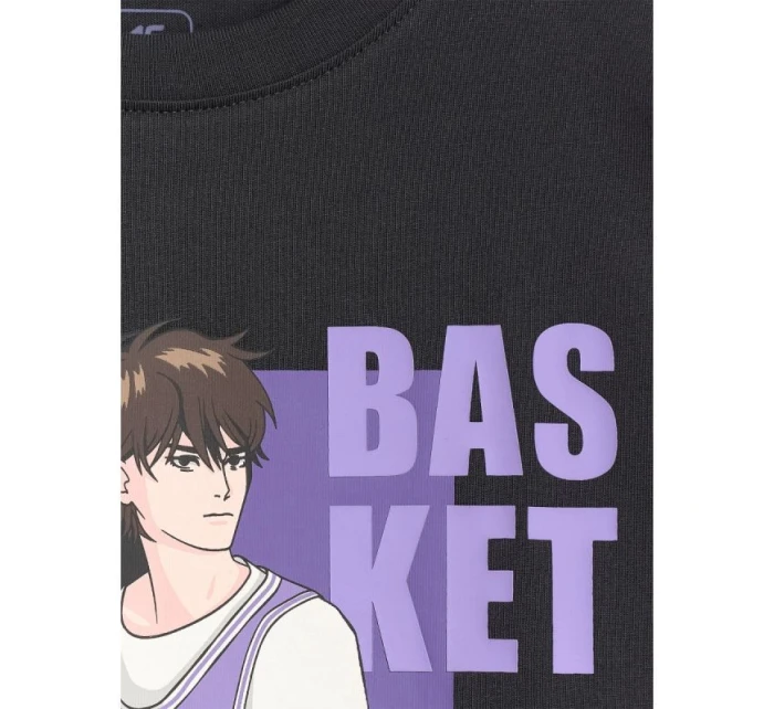 Chlapčenské tričko oversize s potlačou 4F 4FJRAW25TTSHM3062-20S