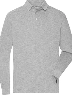Daiber JN 1842 Pánské pracovní piqué polo s dlouhým rukávem 02.1842 grey heather
