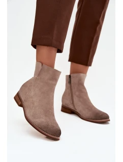 Botki Damskie Na Płaskim Obcasie Vinceza 39961 Beżowe