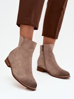 Botki Damskie Na Płaskim Obcasie Vinceza 39961 Beżowe