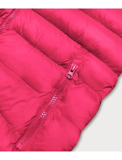 Krátká růžová dámská prošívaná vesta model 16279840 - J.STYLE