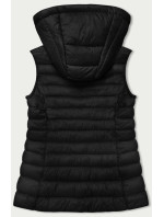 Čierna dámska prešívaná vesta s kapucňou (16M9139-392)