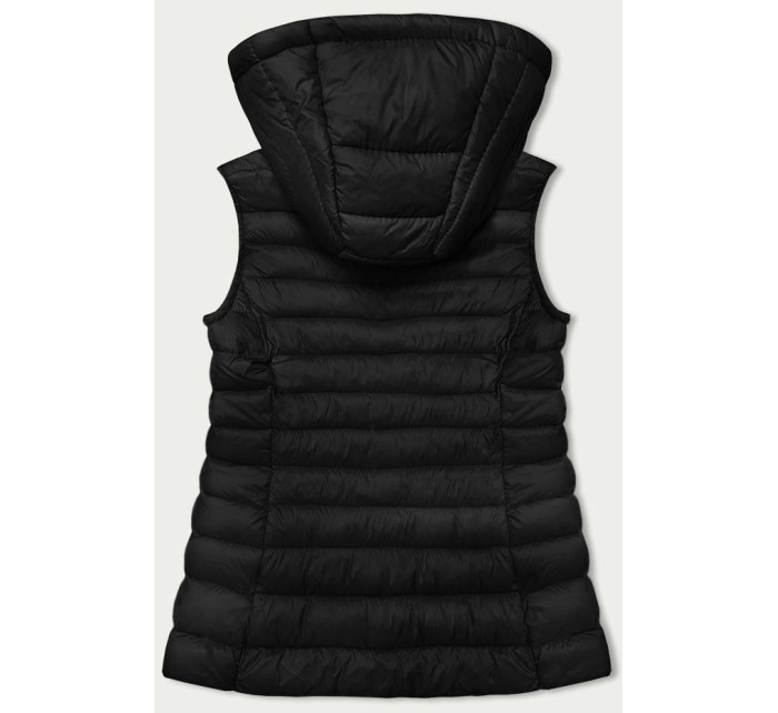 Čierna dámska prešívaná vesta s kapucňou (16M9139-392)