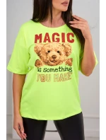 Blúzka s potlačou Magic yellow neon