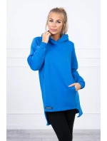 Zateplená halenka s delšími zády chrpově modrá Zateplená halenka s delšími zády chrpově modrá
