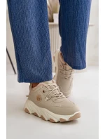 Zateplené Dámské Sportovní Boty Na Na Platformě Béžové model 21668469 - Boto
