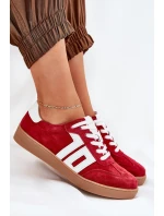 Sneakersy Sportovní Boty Semišové Červené model 21690652 - VINCEZA