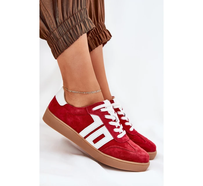 Sneakersy Sportovní Boty Semišové Červené model 21690652 - VINCEZA