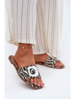 Ploché Dámské Pantofle S Přezkou Zebra model 21696485 - Boto