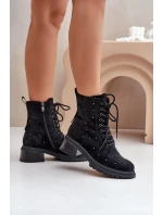 Dámske zdobené členkové topánky D&A MR880-017 Black Dámske zdobené členkové topánky D&A MR880-017 Black