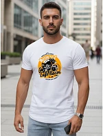 Pánske biele tričko s potlačou FashionStreet NX5095R Pánske biele tričko s potlačou FashionStreet NX5095R