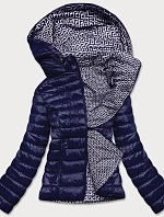 Tmavomodrá obojstranná dámska prešívaná bunda (B9775-3)