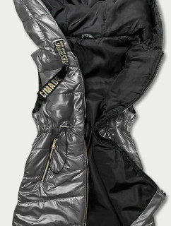Lesklá vesta v grafitové barvě s kapucí model 18001625 - S'WEST