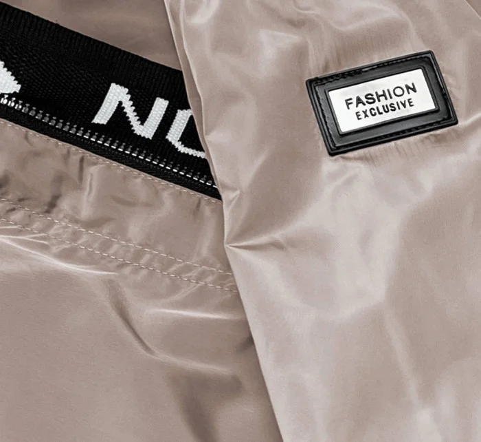 Dámska tenká bunda s kakaovým lemovaním (B8145-51)