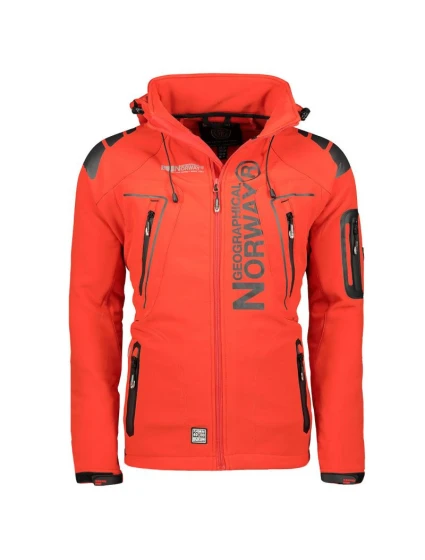 Geographical Norway Pánska športová bunda Techno MEN 056 BS3 s nastaviteľnou kapucňou nepremokavá červená (WU1060H/GN) pánska