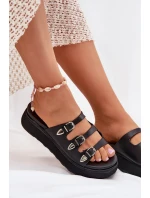 Dámské Klapky Na Platformě S Pásky Černé model 21698704 - Boto