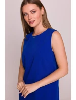 S408 Šaty bez rukávov - kráľovská modrá